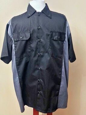 Milwaukee Leather Black Button-Up Shirt with Orange Logo Tag